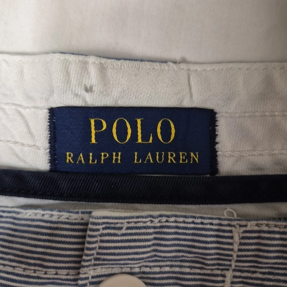 Polo Ralph Lauren Cargo Shorts Mens 44B Seersucker Striped Casual Outdoor Summer